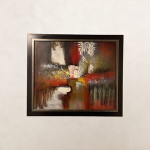 Abstract Textured Handmade Oil Painting Signed REED 24.5x28.5 in.